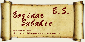 Božidar Šubakić vizit kartica
